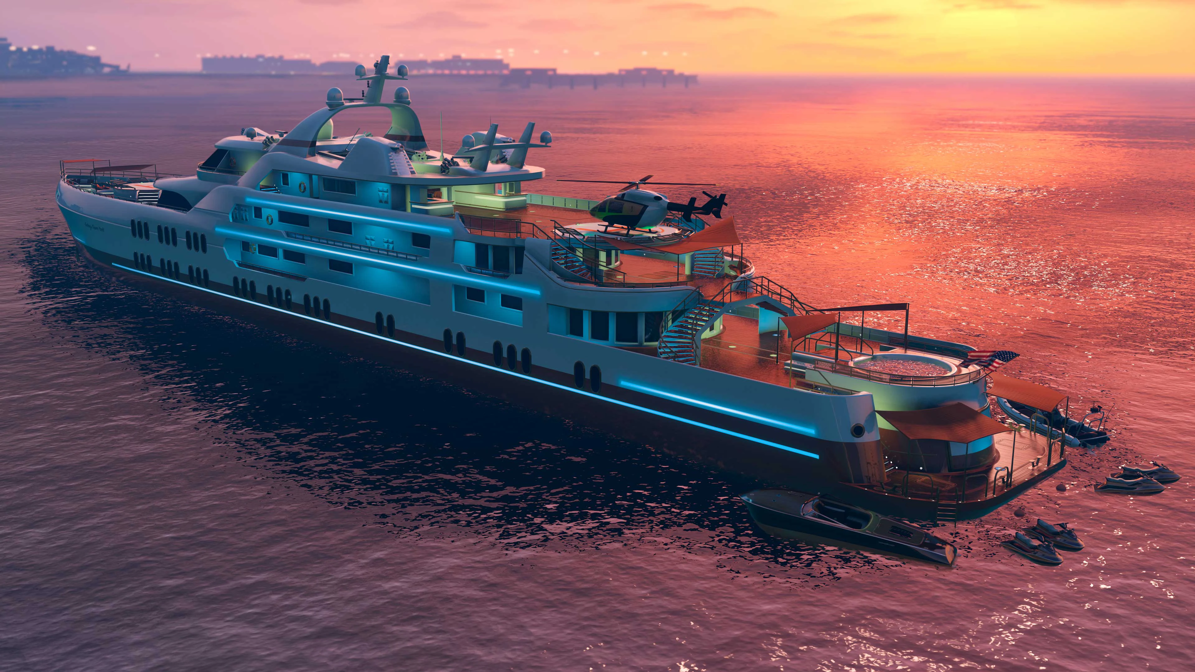 A Crown and Anchor managed vessel crossing the Pacific off Los Santos at sunset