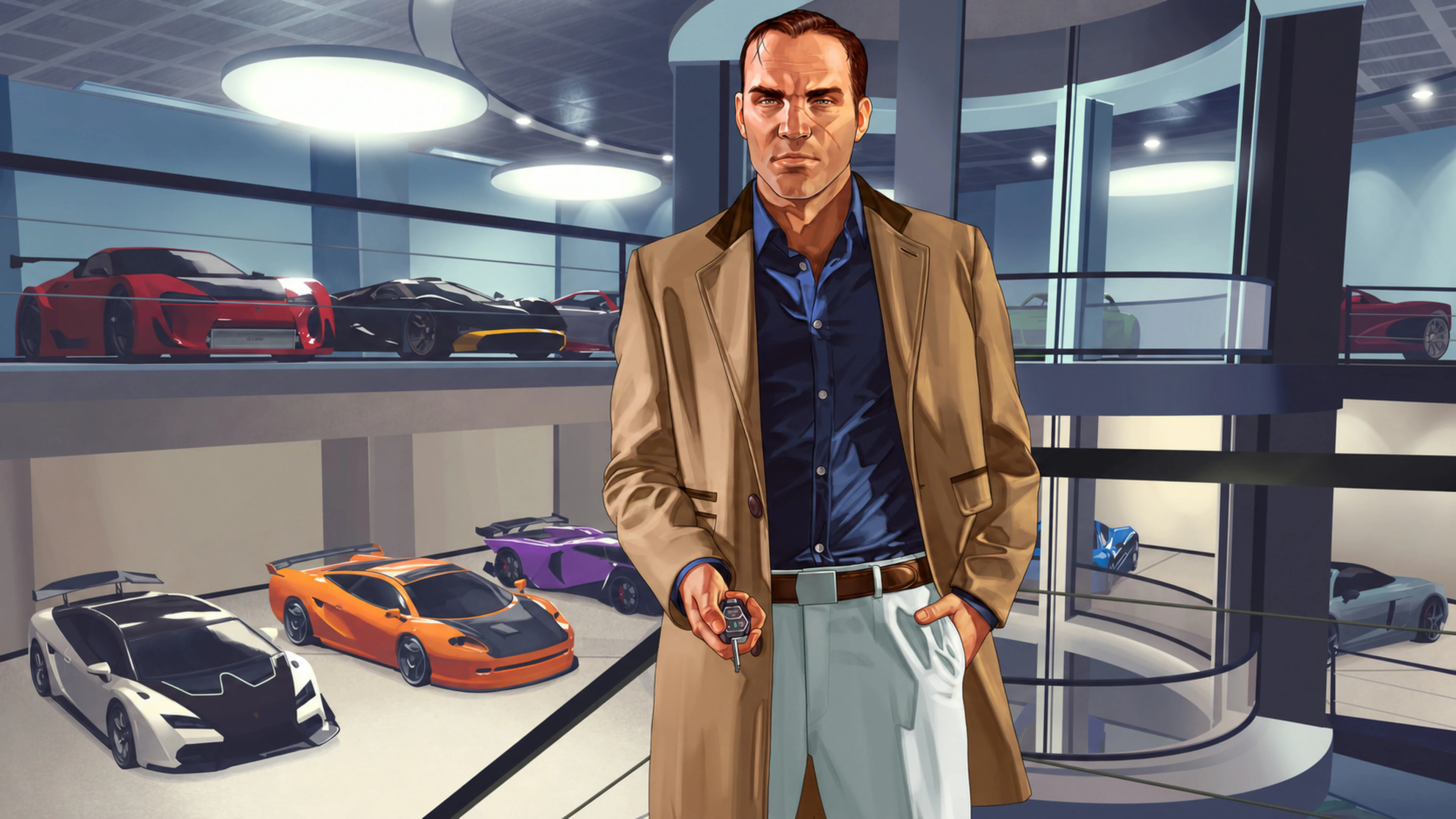 Los Santos luxury goods and vehicles arranged for a restrained commerce editorial