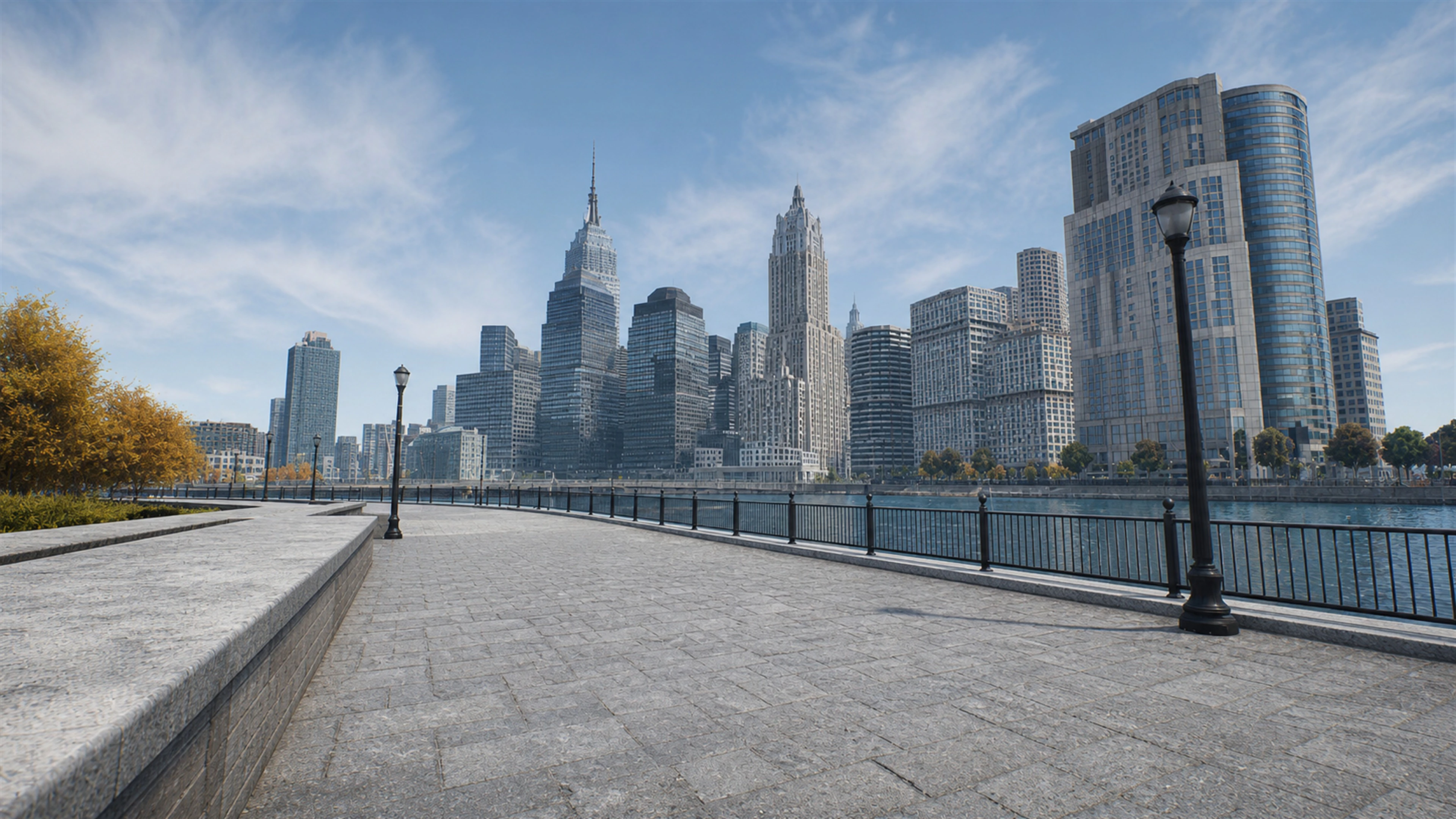 Financial towers rise over the Liberty City waterfront
