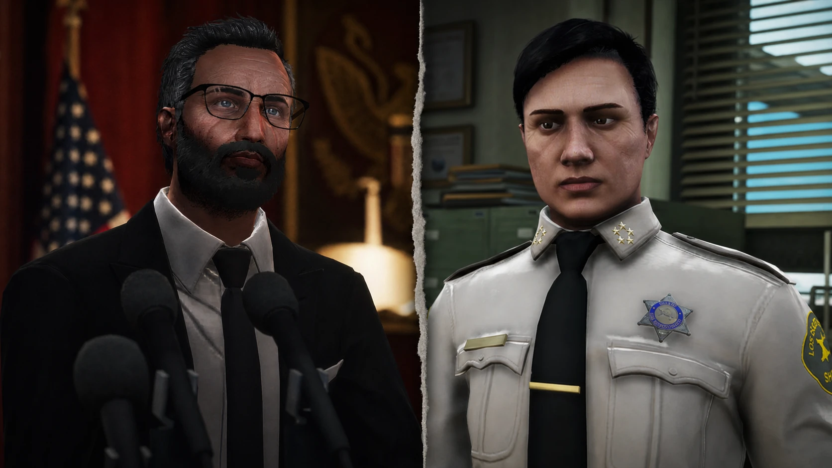 Mayor Andrew Brandenburg and Sheriff Grant Mendez shown in separate official settings