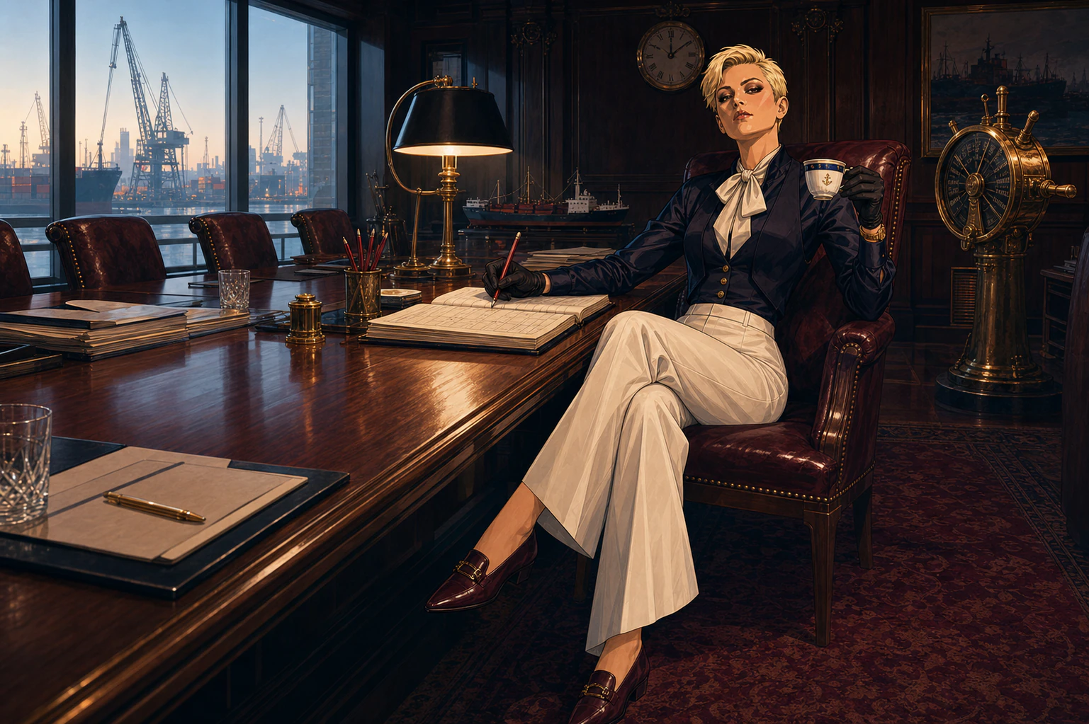 Roxanne Love reviewing Crown and Anchor operations at dawn
